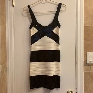 NWT Black/White Sequin bodycon Dress